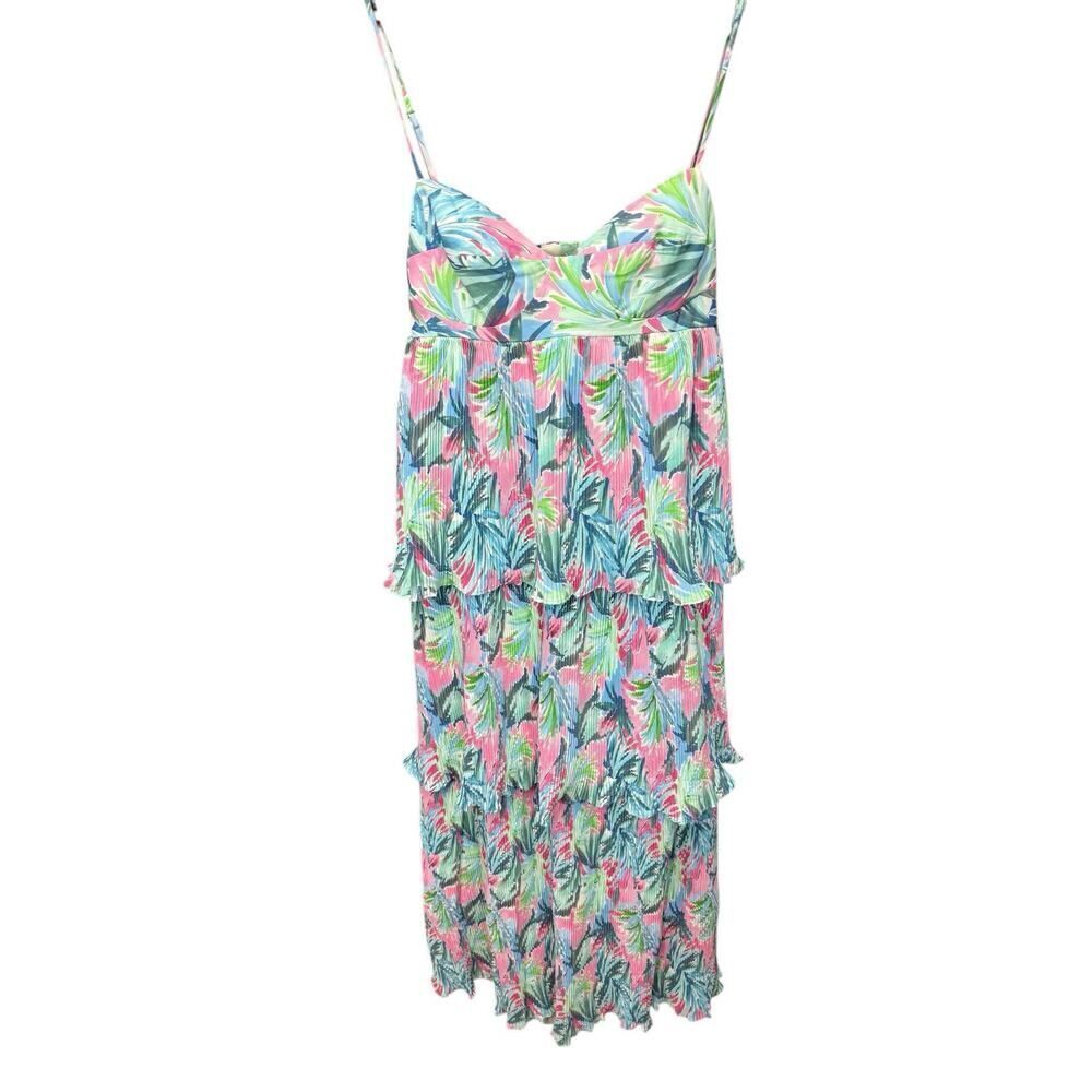 Anthropologie Saylor Mauve Dress Maxi Pleated Floral Size L $249 - Picture 6 of 12